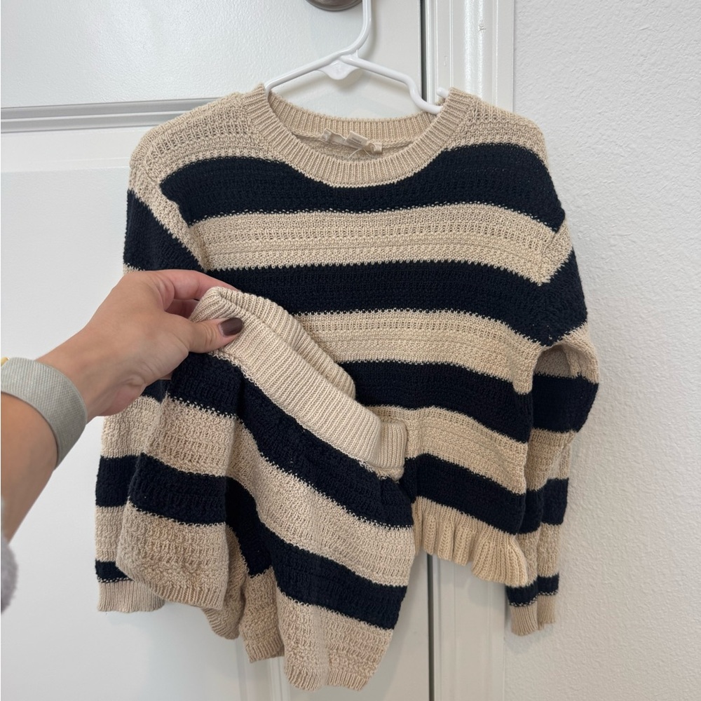 Navy + tan stripe set